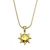 Vintage Chic Sun Moon Pendant Necklace Stainless Steel Rhinestone Gold Color Fashion Jewlery Accessories Women Men Couple Gift