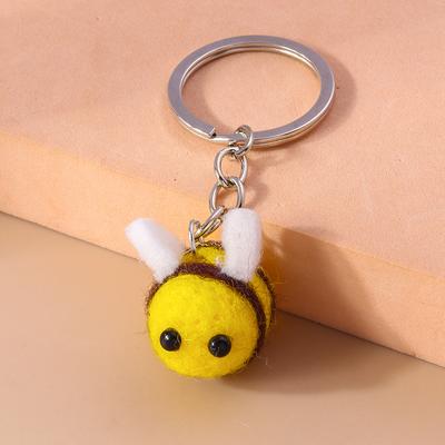 Lovely Handmade Bee Keychain Animal Key Ring Pendants for Women Girls Handbag Decor DIY Kid's Jewelry Gifts