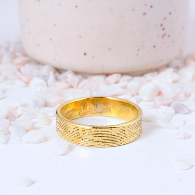 Handmade Brass Spinner Fidget Ring | Distressed & Floral Etched Textures Combo | Anxiety Relief Boho Statement Jewelry