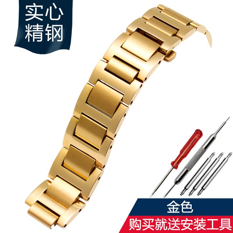 For Cartier Blue Balloon 14.8mm 16.8mm 18.11mm 20.12mm 22.14mm Stainless Steel Watchband Men Women Convex Bracelet Accessories