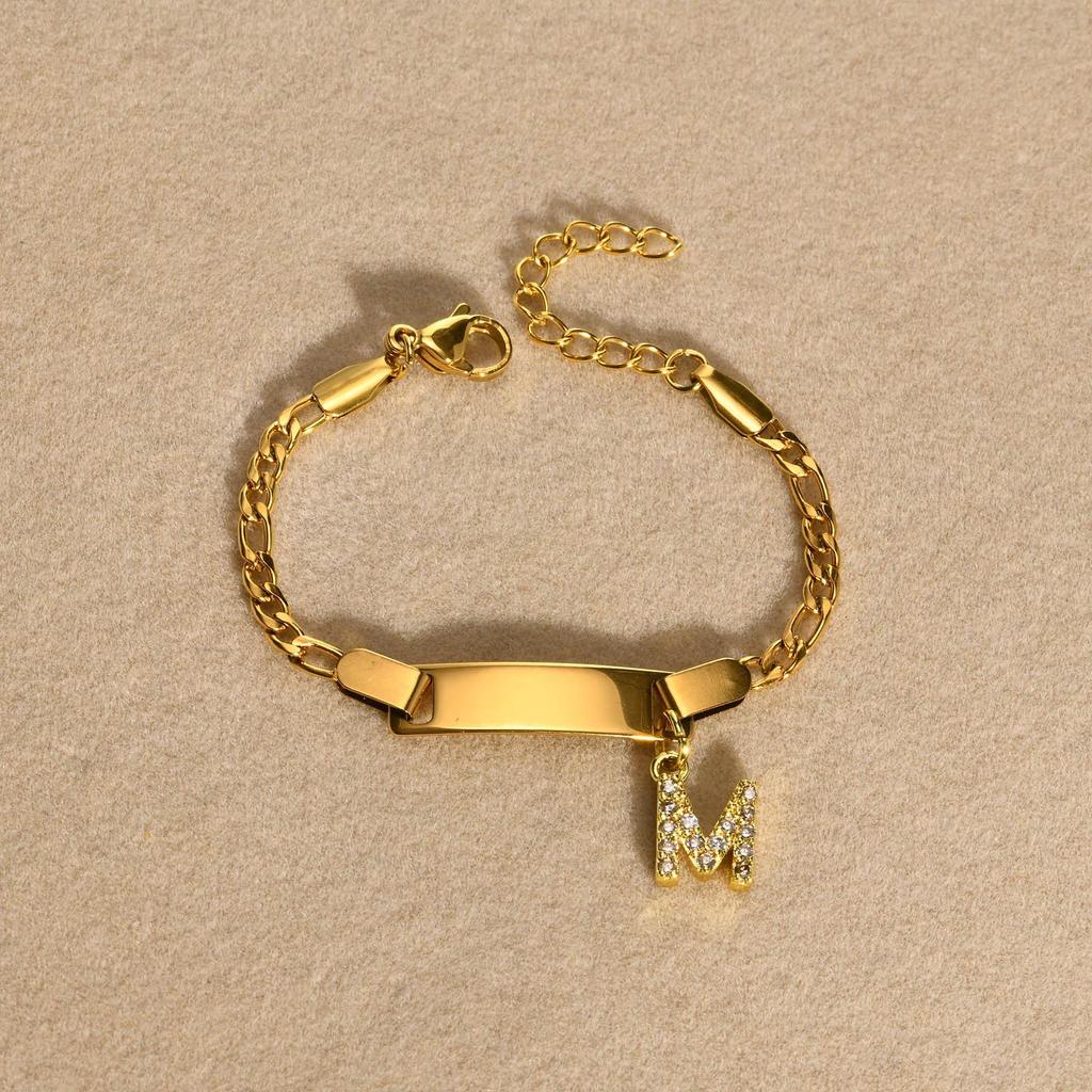 Stainless Steel Alphabet Bracelet for Kids and Ladies - Fashionable, Simple Jewelry
