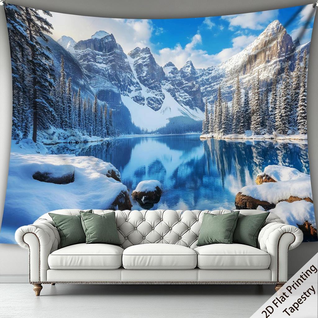 Blue Lake Forest Digital printing polyester wall tapestry suitable for use in living rooms bedrooms offices bars and party