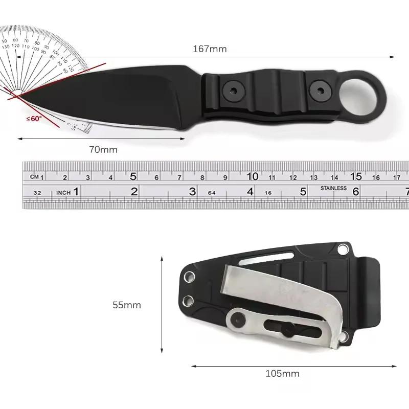 Outdoor small straight knife, high hardness survival knife,utility knife +K sheath, camping EDC portable