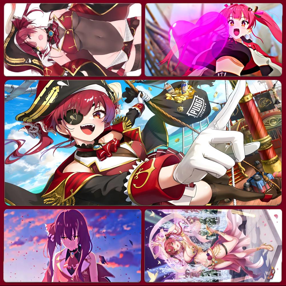 Virtual Idol Charming HHoushou MMarine Mouse Pad Large Gaming Mousepad with Stitched Edges Thickened Desk Mat PC
