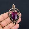 Pink Flash Labradorite Gemstone Handmade Jewelry Pure Copper Wire Wrapped Pendant