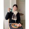 Green Christmas~ Retro Fair Island Jacquard Scarf Women's Winter New Warm Thickened Knitted Scarf