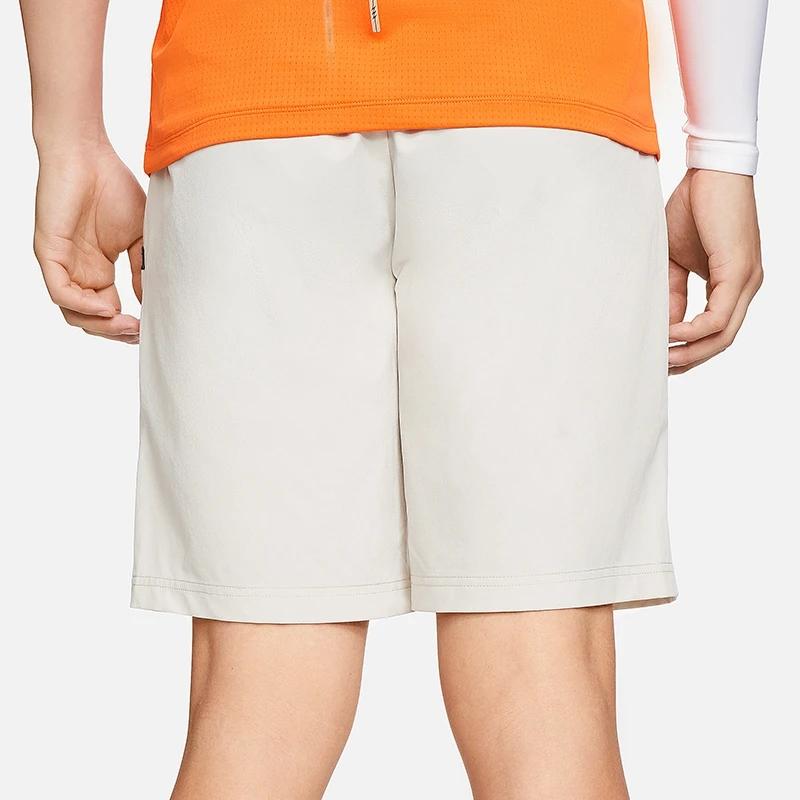 Li Ning Fitness Series Solid Color Logo Quick-Dry Sports Casual Shorts Men shorts Oatmeal-Gray AKSS349-5