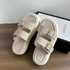 Thick bottom heightening cool slippers women's summer wear 2025 new fashion versatile muffin temperament beach one-word slippers