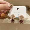Korean Flower Earrings for Women Double-layers Floral Dangle Earrings Sweet Small Earrings Girls Ear Jewelry boucle oreille