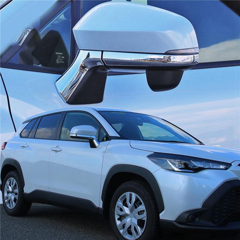 16Pcs ABS Chrome Side Rearview Mirror Strip Cover Trims Sticker For Toyota Corolla Cross 2025 2025 RHD-A99D