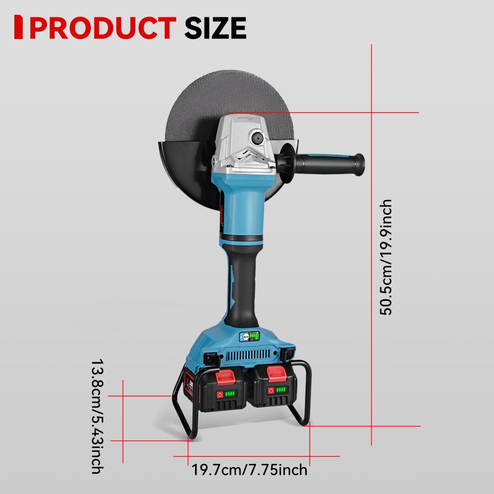ONEVAN 180MM Brushless Electric Angle Grinder Variable Speed M14 Cutting Machine Woodworking Tool for Makita 18v Battery Pin