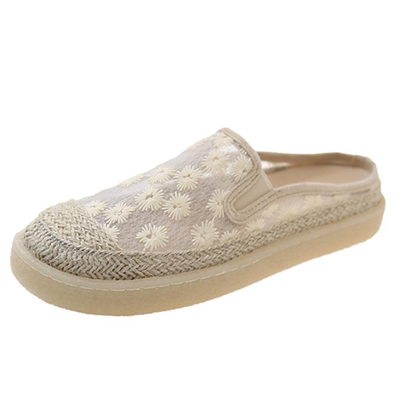 Fisherman Shoes Women's Bag Head Half Slippers Women's Outer Wear 2025 New Summer Mesh Breathable One Pedal Thick-soled Cool Slippers