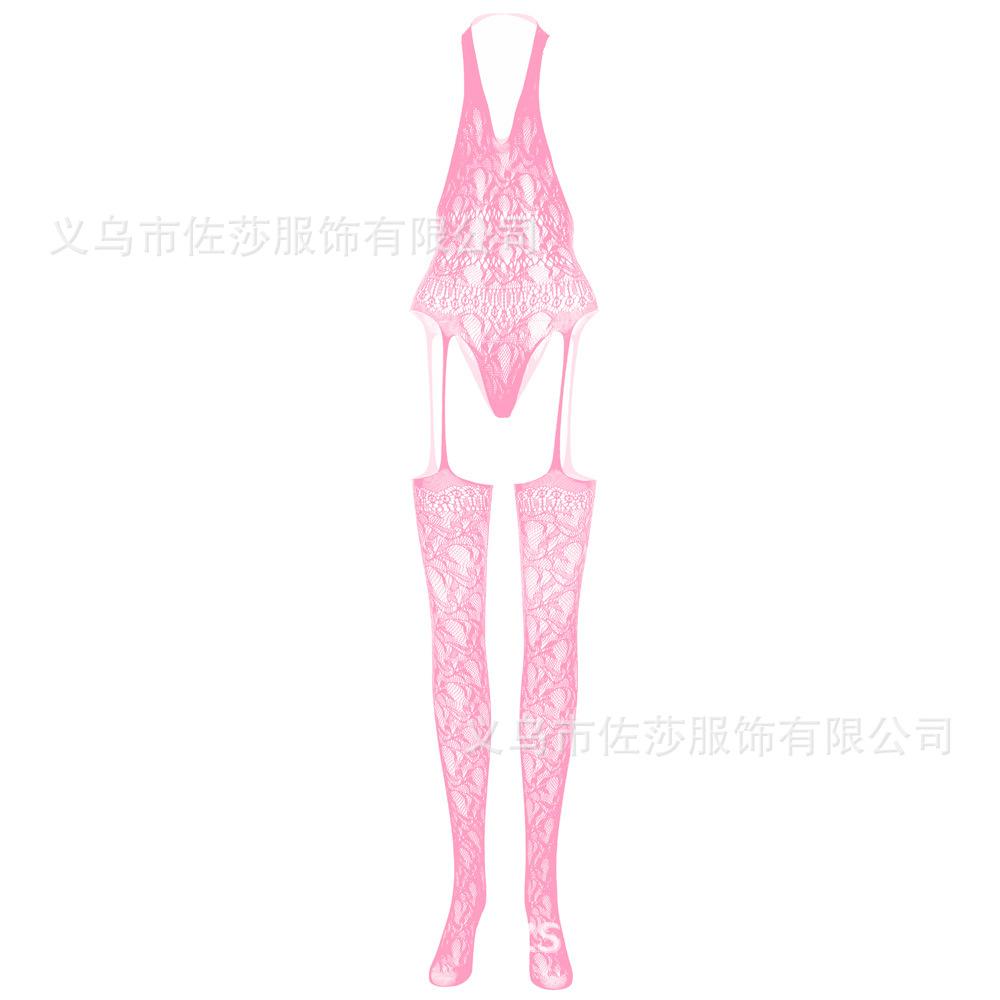 Sex Underwear Hollow Mesh Transparent One-piece Pajamas Nylon Jacquard One-piece