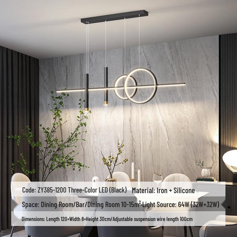 Nordic Minimalist Long Strip Pendant Light for Modern Dining Room or Bar