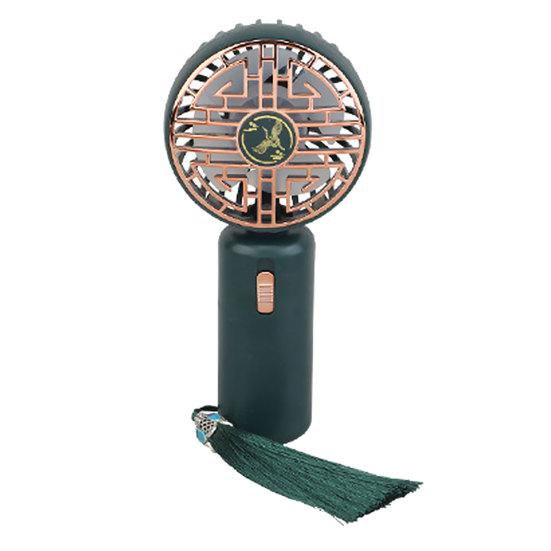 Portable Pocket Fan with Tassel Chinese Style 2 Speed LED Night Light USB Rechargeable Mute Handheld Mini Cooling Fan Summer Home Travel Outdoor