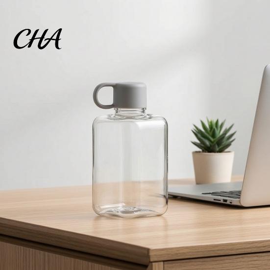 Gym Workout Water Bottle Portable Tritan Flat Bottle, Lightweight Slim Design, Large Hydration Container Capacity Leakproof Kettle, for Outdoor Hiking