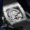 OUPINKE Watch Hollow Barrel Mechanical Watch Fashion Silicone Waterproof Men's Watch Men's Watch