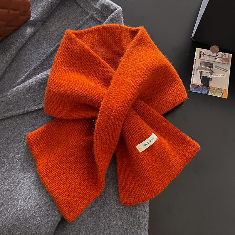 

Winter Wool Scarf For Women Warm Triangle Knit Scarves Hijab Solid Lady Shawl Wrap Female Pashmina Bandana Head Scarfs 90x16cm