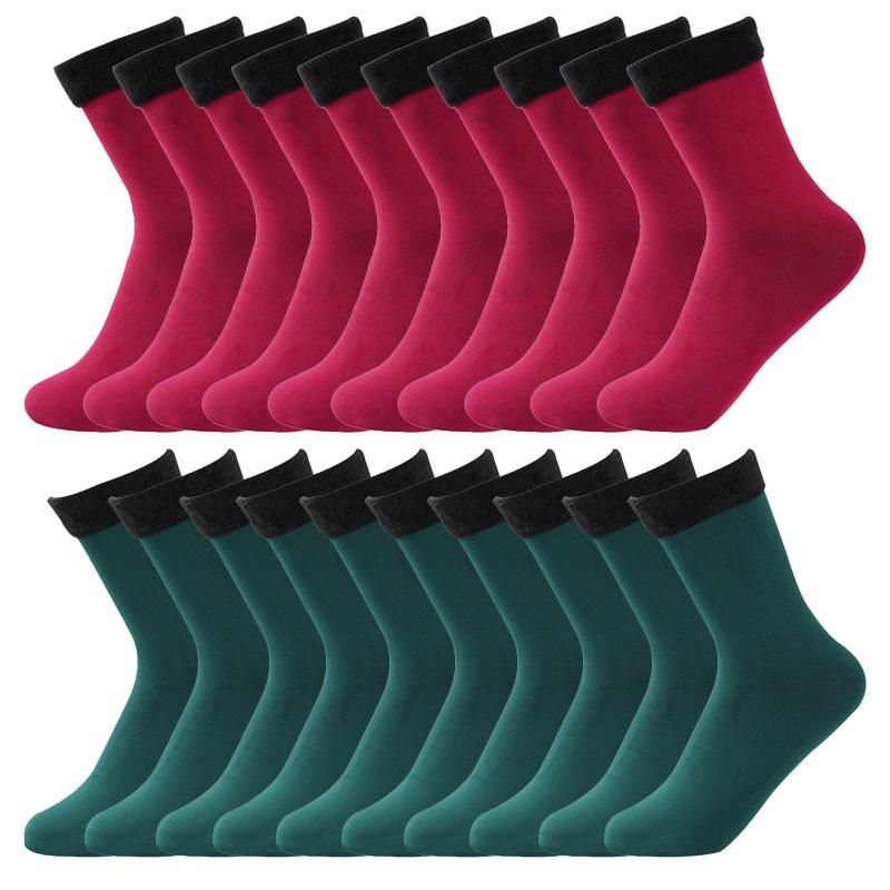 10 Paar Damen Nahtlose Socken Winter Verdicken Warm Einfarbig Socken Zehenabtrennung Atmungsaktiv Haussocken