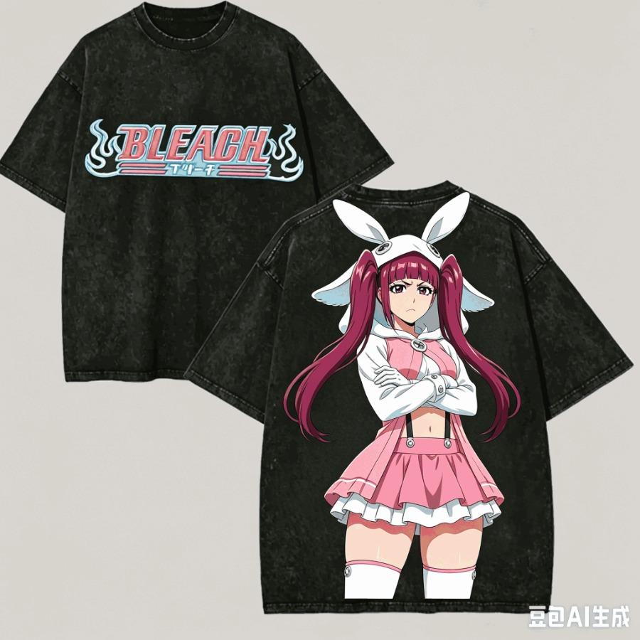 BLEACH Bleach T-Shirt, Loose Vintage Trendy Style, Unisex, Unique Clothing, High-Quality Hot Sale