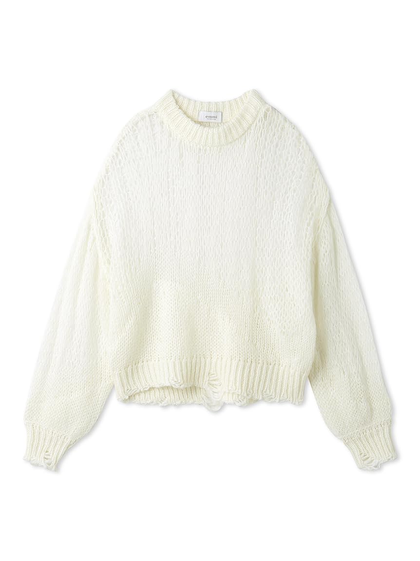 

Emi Sheer Design Knit Pullover 13WNT245030OWHTF