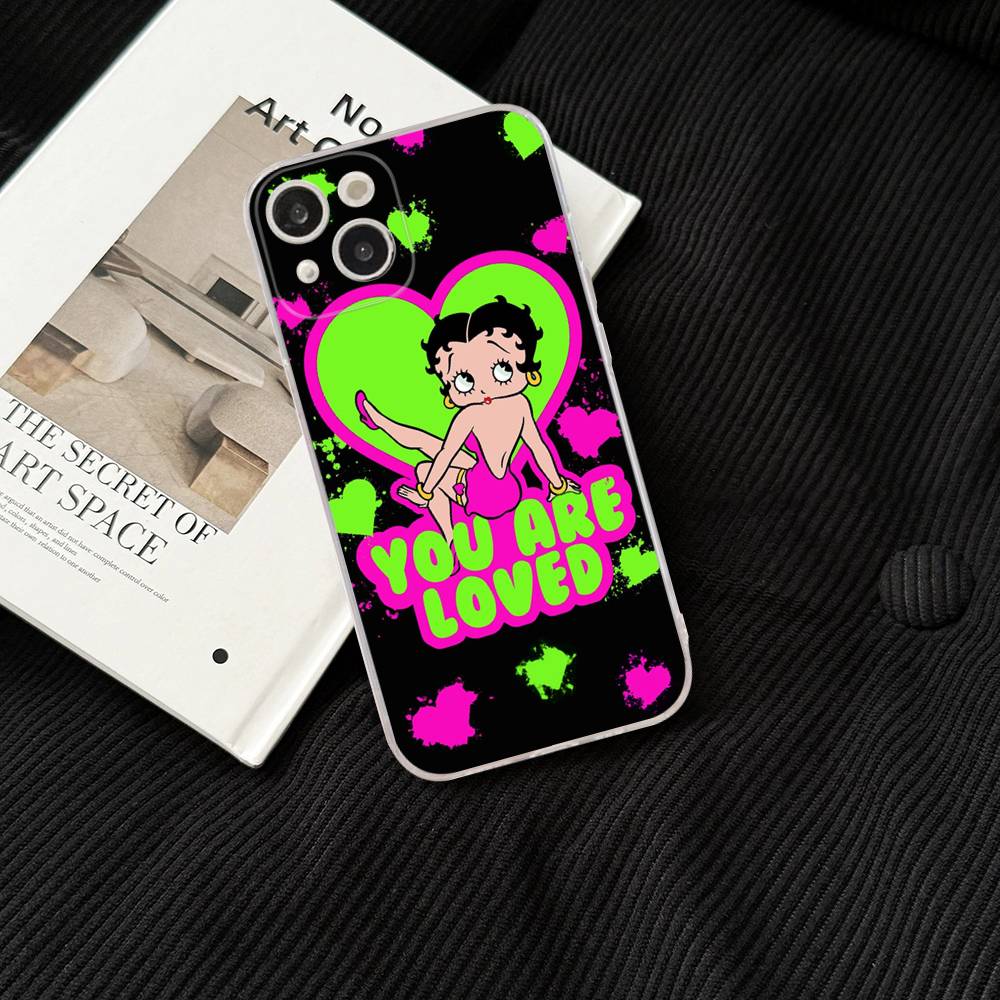B-Betty-Cute-B-Boop for iPhone 17 16 15 14 13 12 11 Pro Max Plus Transparent Soft TPU Phone Cover
