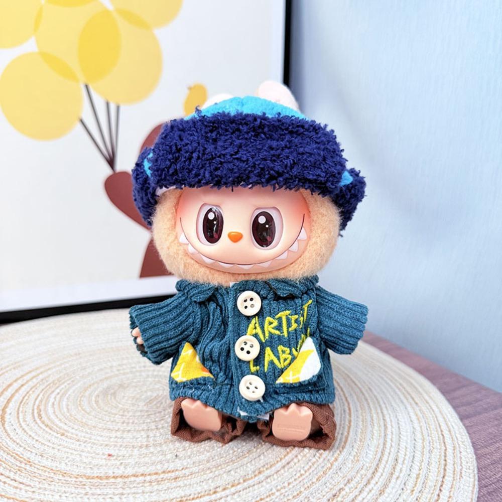 

Wool Shirt Labubu Doll s Cloth Artist Suit 17cm Plush Dolls Clothes Cotton Doll Accessories Style 1