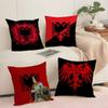 AAlbaniaS Flag Cushion Cover Short plush Doublesided Print Square Throw Pillow Covers Sofa Home Cushion Decor