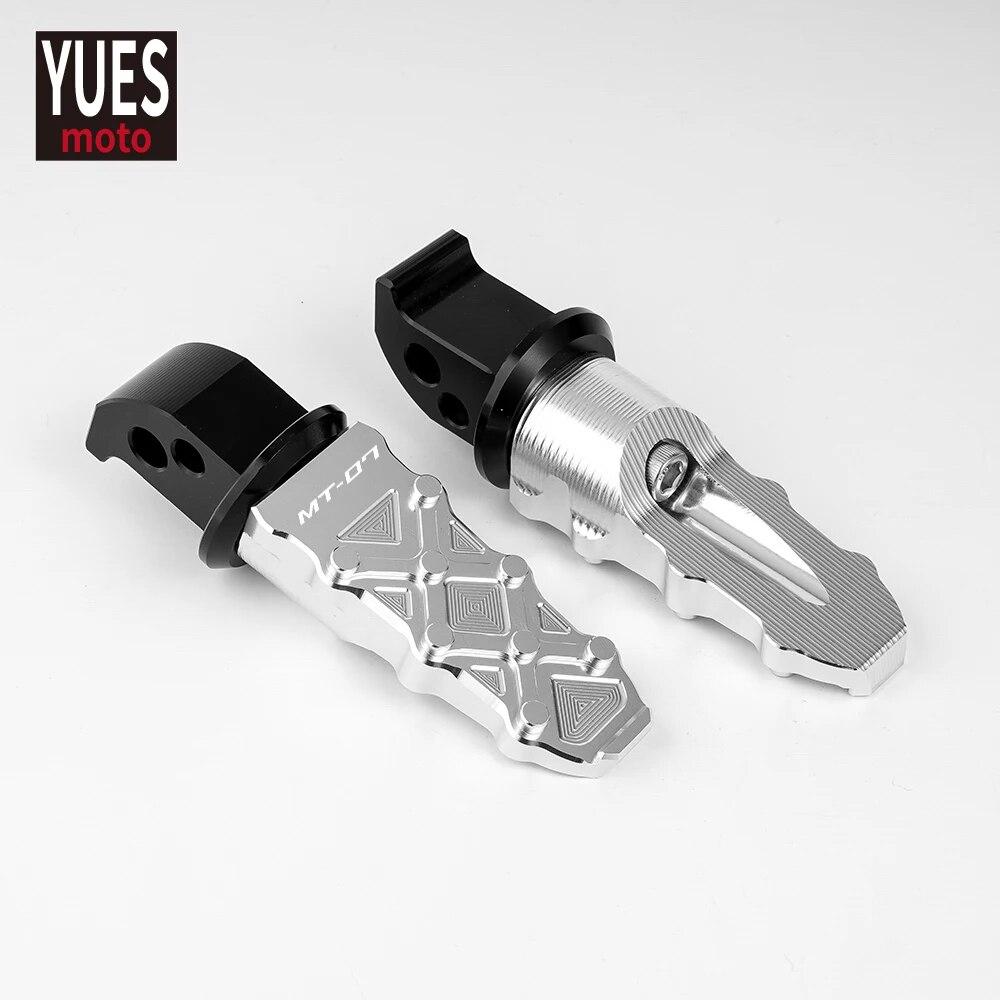 Motorcycles Accessories CNC Foot Pegs Rear Passenger Footrests Fit For Yamaha MT07 MT 07 MT-07 2014-  With Laser Logo
