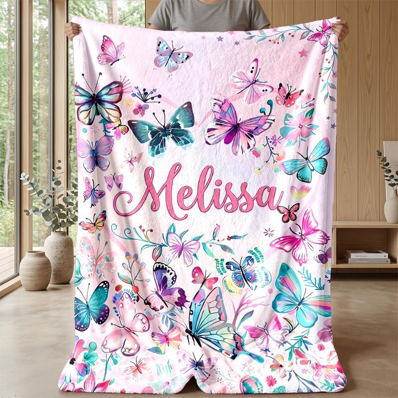 Mechanical Butterfly and Rose Theme blanket Lightweight Warm Flannel Blanket Decorative Throw Blanket for Home Decoration