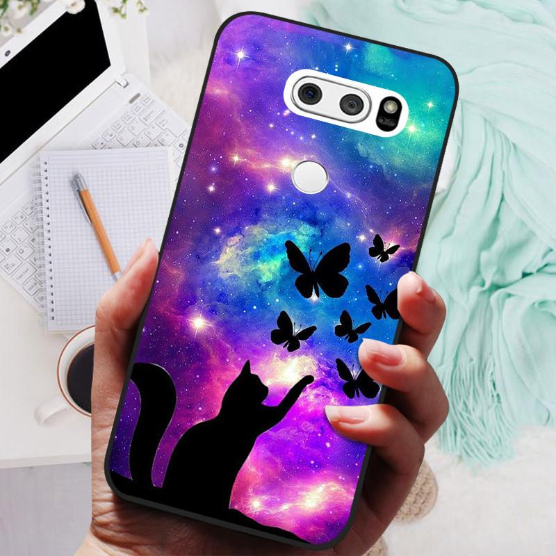 Para LG V30 V30+ Funda Gato Lindo Pintado Trasera para Teléfono Para LG V35 V30S Thinq Funda Silicona Suave Para LGV30 V30 Plus Fundas Coques