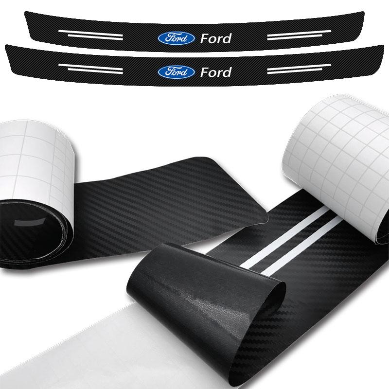 Carbon Fiber Car Trunk Rear Bumper 3D Sticker Guard Plate Protector For Ford Focus Mk2 Mk3 Fiesta Ranger Mondeo S-MAX Kuga Mustang Auto Goods
