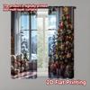 2 st 2D plattryck God Jul Populära Festfönstergardiner Julgran och vinterland 100% Polyester Utan