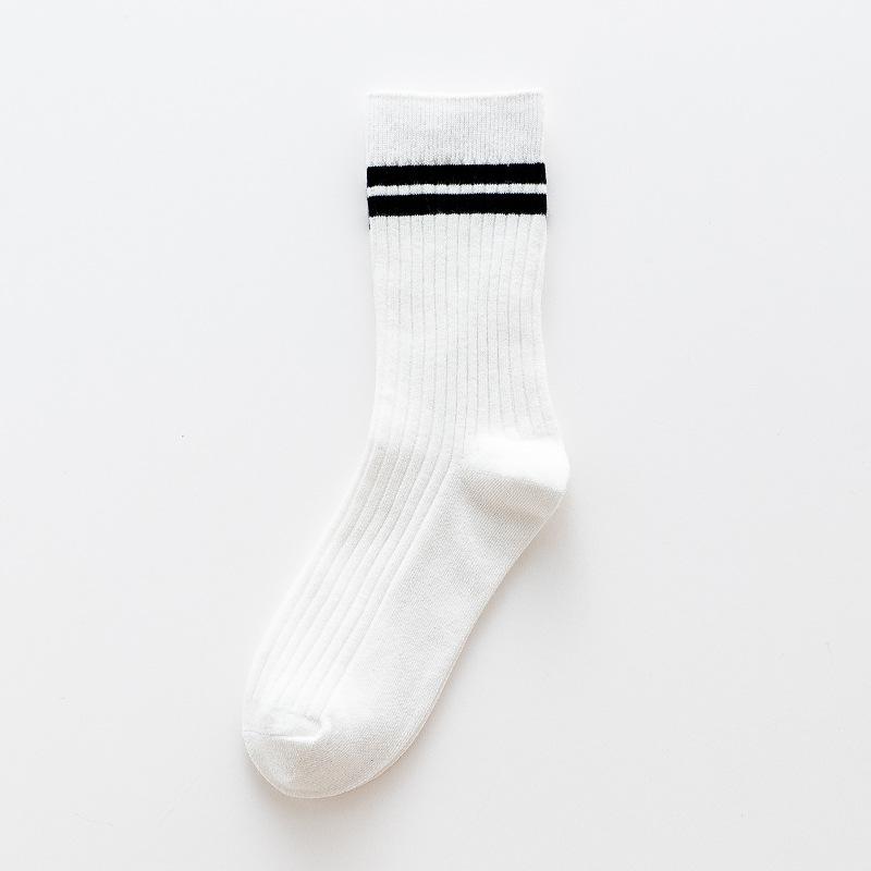 

Мужские весенне-осенние полосатые носки-гольфы с двумя полосками для подтягивания 1 pair чёрный