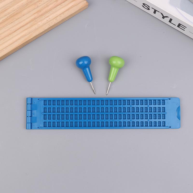 1Set Braille Writing Stylus Paper Kit Practical And Portable Learning Supplies Blind Education Supplies For School Beginners