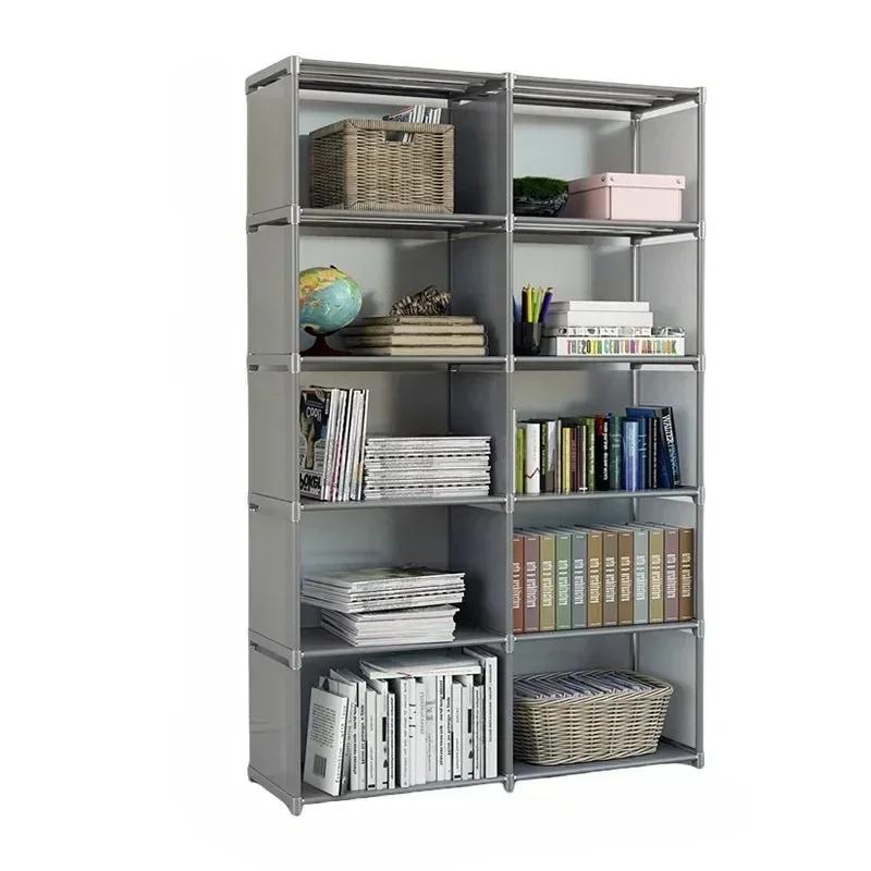 Simple Bookshelf Floor Standing Multi-Layer Book Organizer Easy Assembly Portable Bookcases Household Simple Book Display Rack