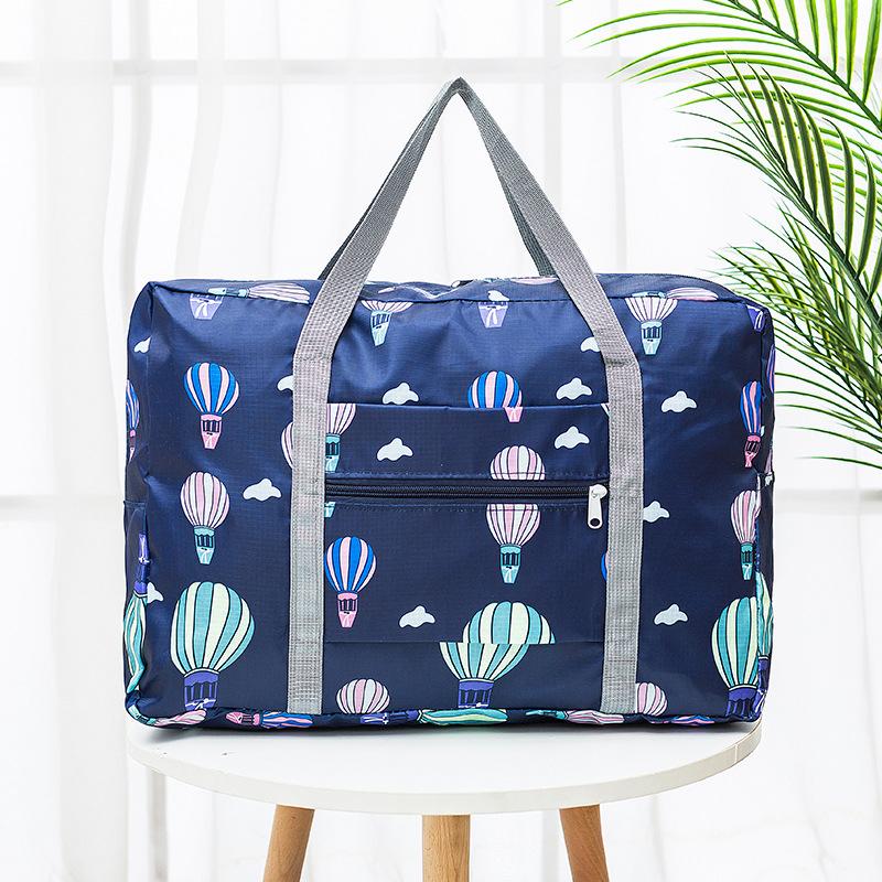 Borsa da Viaggio Duffel Pieghevole Leggera, Borsa a Mano Resistente all'Acqua con Gancio per Valigia, Organizer Pieghevole per Volo