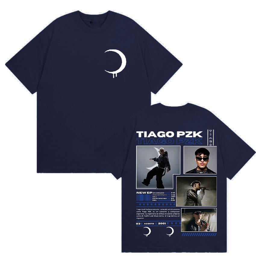 Rapper TIAGO PZK Album Merch TShirt Mens Hip Hop Gothic Short Sleeve Tshirts Unisex Punk Clothing ONeck Cotton T Shirt