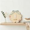 Marqueurs de jalons mensuels pour bébé en bois non toxique, nœud rose, style floral, accessoires adorables pour photos de nouveau-né pour album souvenir