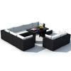 10 piece Garden Lounge Set with Cushions Poly Rattan Black