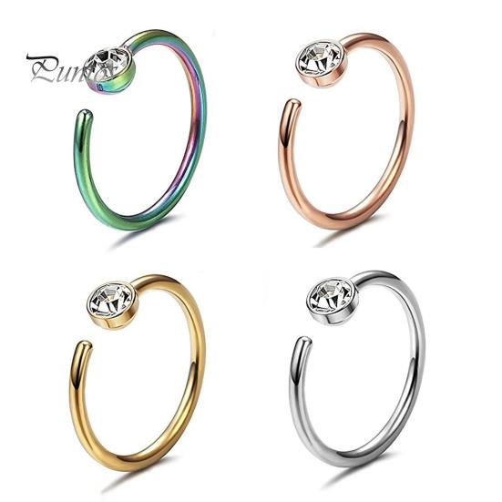 Stud Nose Ring Stylish Skin-friendly Multi Colors Ornament Non Piercing Hoop for Party Decoration