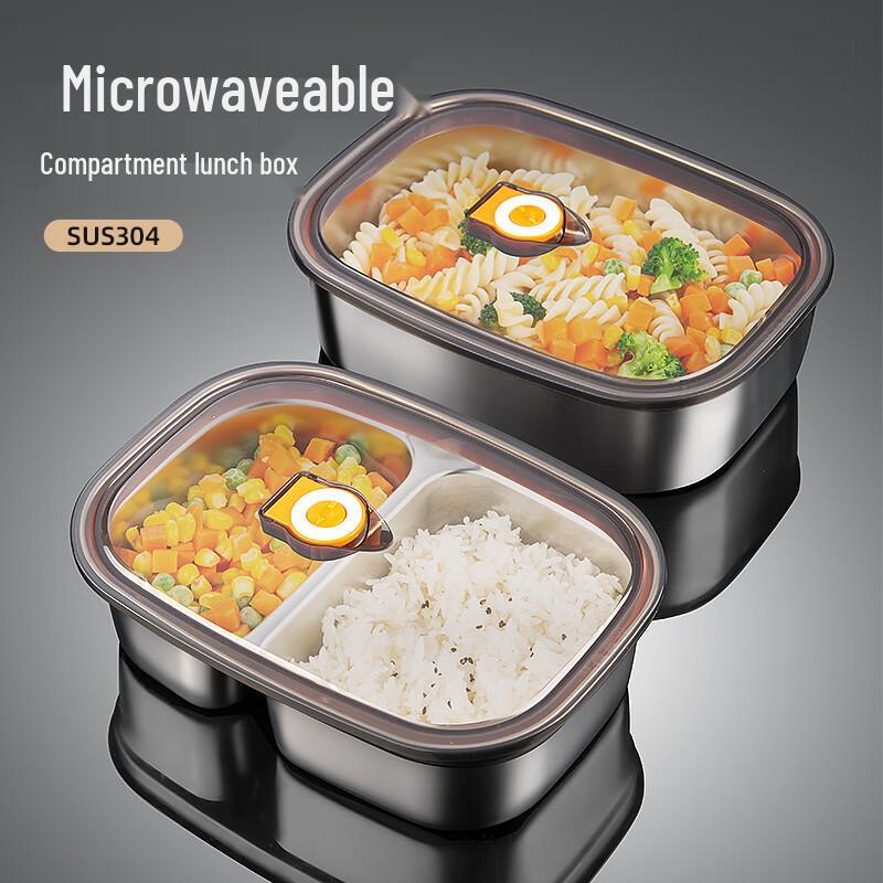 Newair Microwaveable Stainless Steel Divided Lunch Box