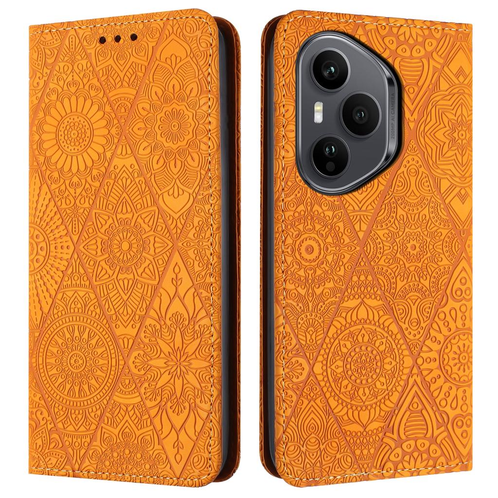 Dla Honor 400 Pro 5G (Światowy) Etui z nadrukiem kwiatowym, portfel, podstawka, skórzane etui na telefon