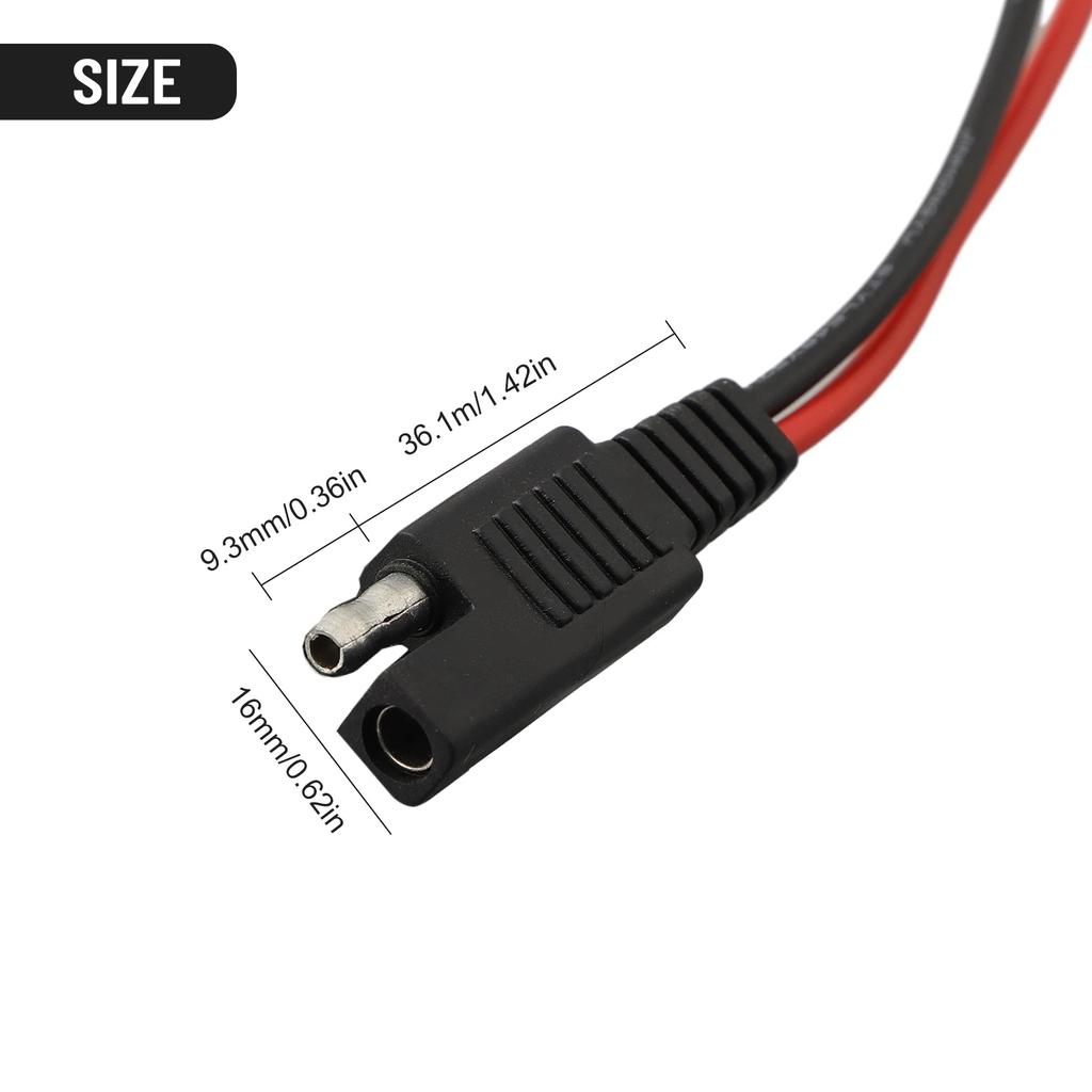 1Pair SAE Single Ended ExtensionCable 18AWG SAE Quick Disconnect Plug Cable 13CM Solar Cell Plug Wire Male+Female Cable