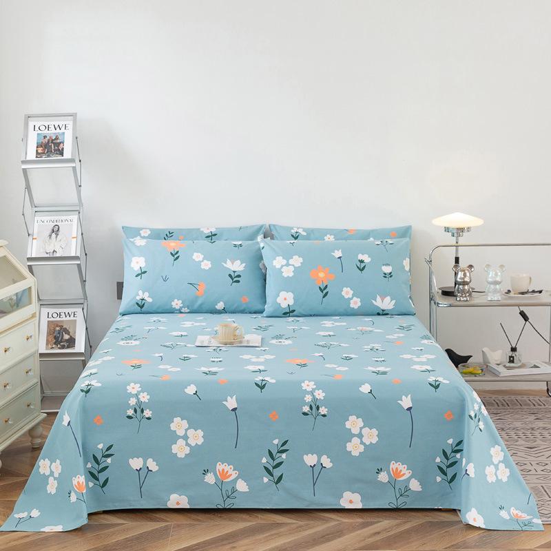 Wholesale 100% cotton old coarse cloth sheets pure cotton kang single three-piece set single piece soft mat student dormitory mat