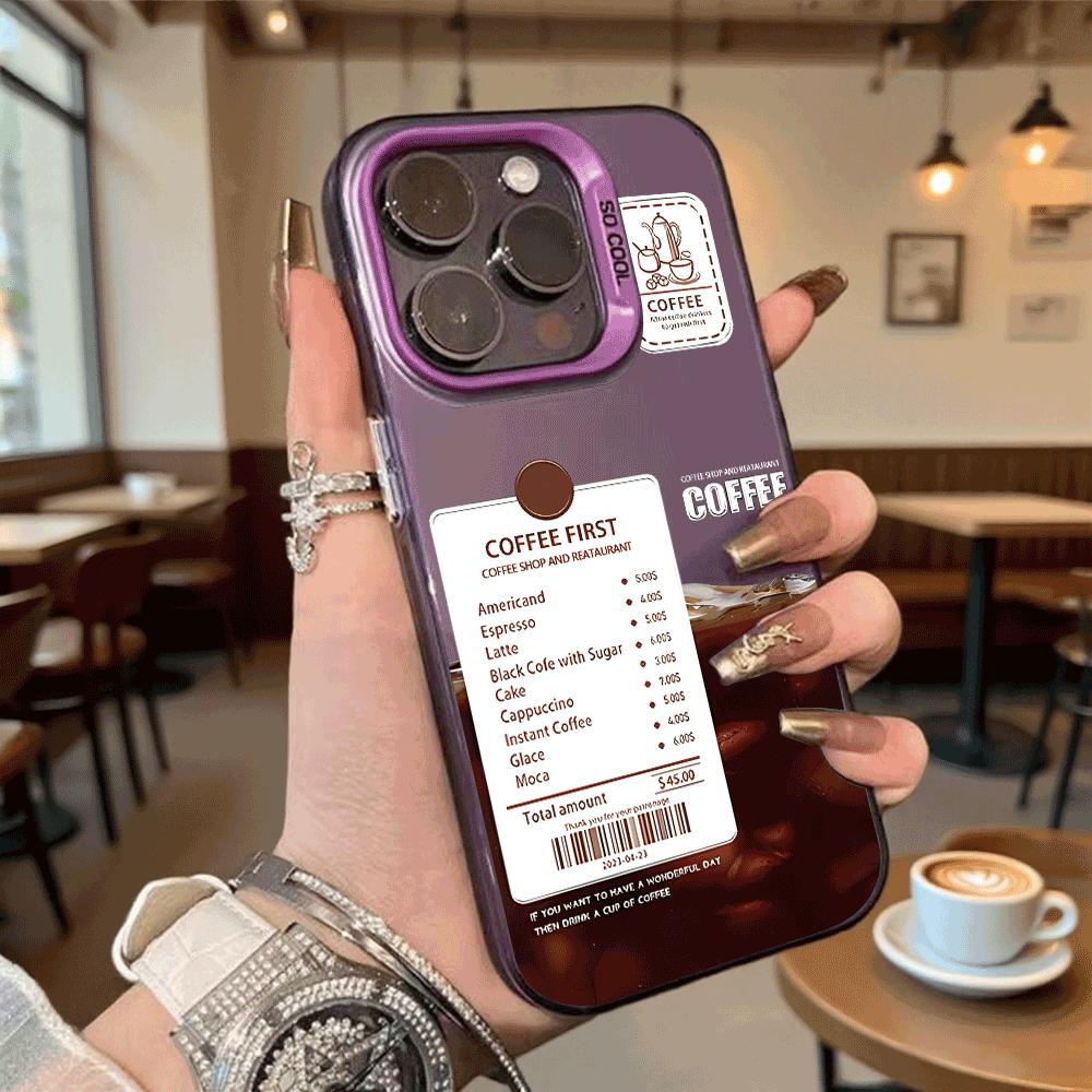 Coffee Shop Menu Receipt Design Hard Phone Case for Xiaomi Redmi Note 15 14 13 12 11 Pro Plus Shockproof Protective Cover