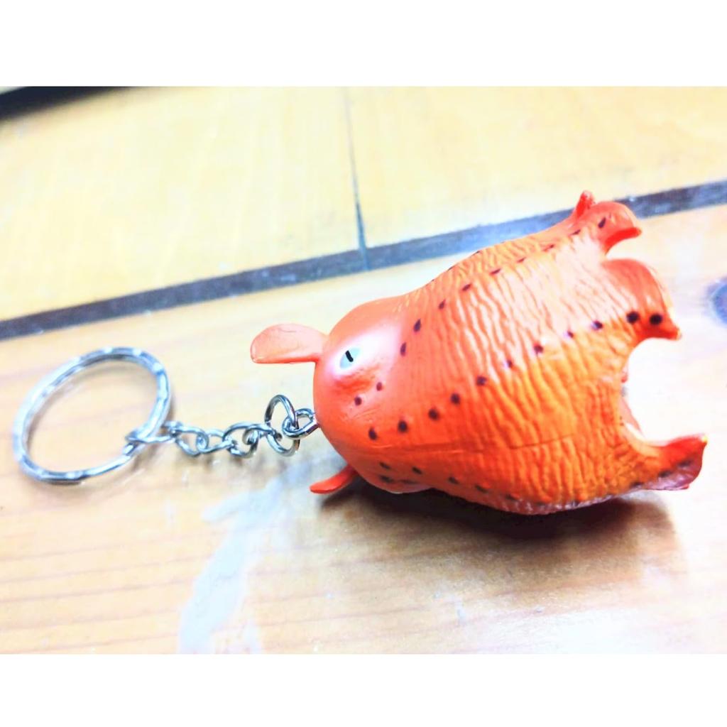 Dumbbell Octopus Fishing Figure Keychain Strap Good Luck for Big Catch Keyring in length - Aquarium-themed, Realistic, PVC, Cute, - 4.5cm