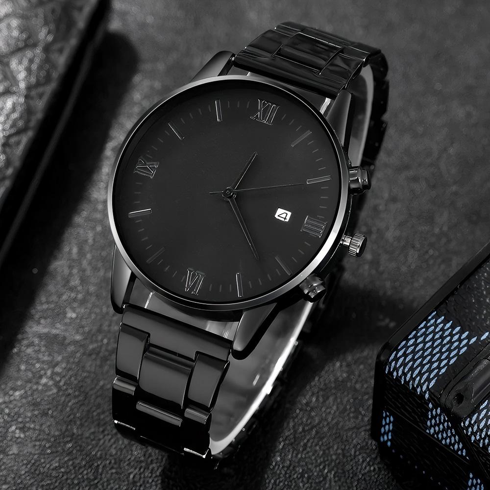 

1pc-Men s Simple Fashion Analog Round Calendar Quartz Watch, Gift for Him, Stylish Timepiece for Daily Wear чорний