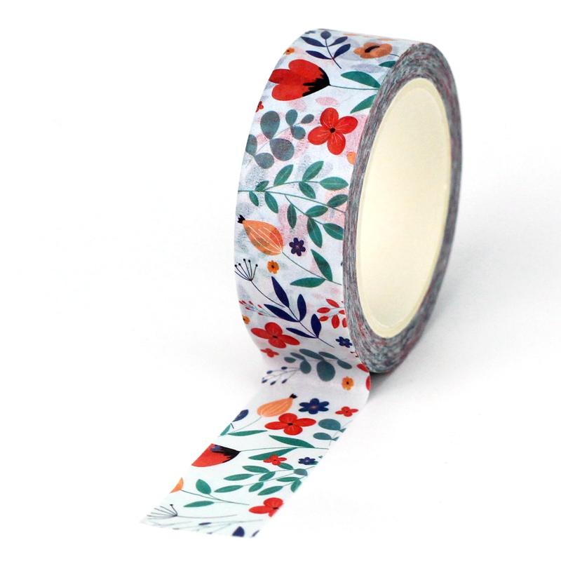 NEW 1PC. 10M Decorative Plant Flowers Leaves Washi Tape Set Scrapbooking Journaling Adhesive Masking Tape Cute Papeleria