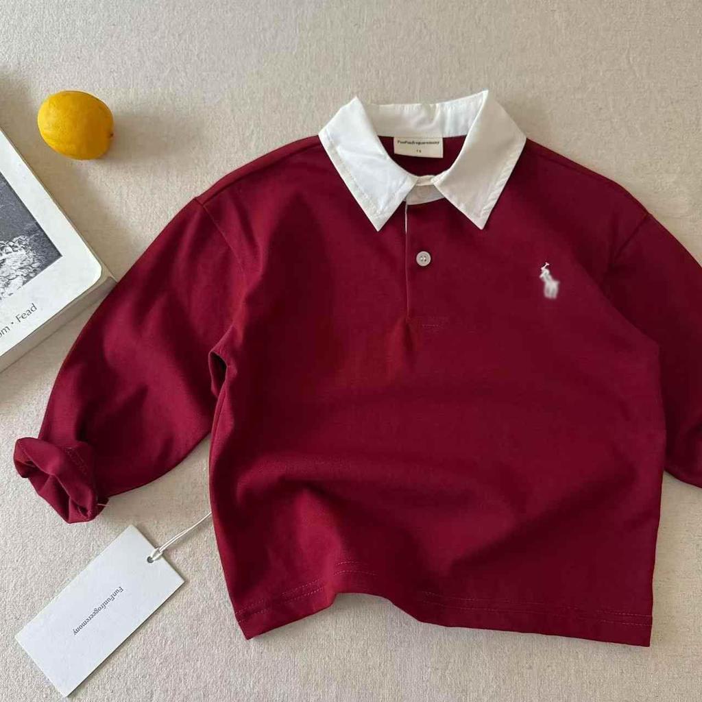 Kids' Striped Long-Sleeve Polo - 2025 Spring Collection for Boys & Girls